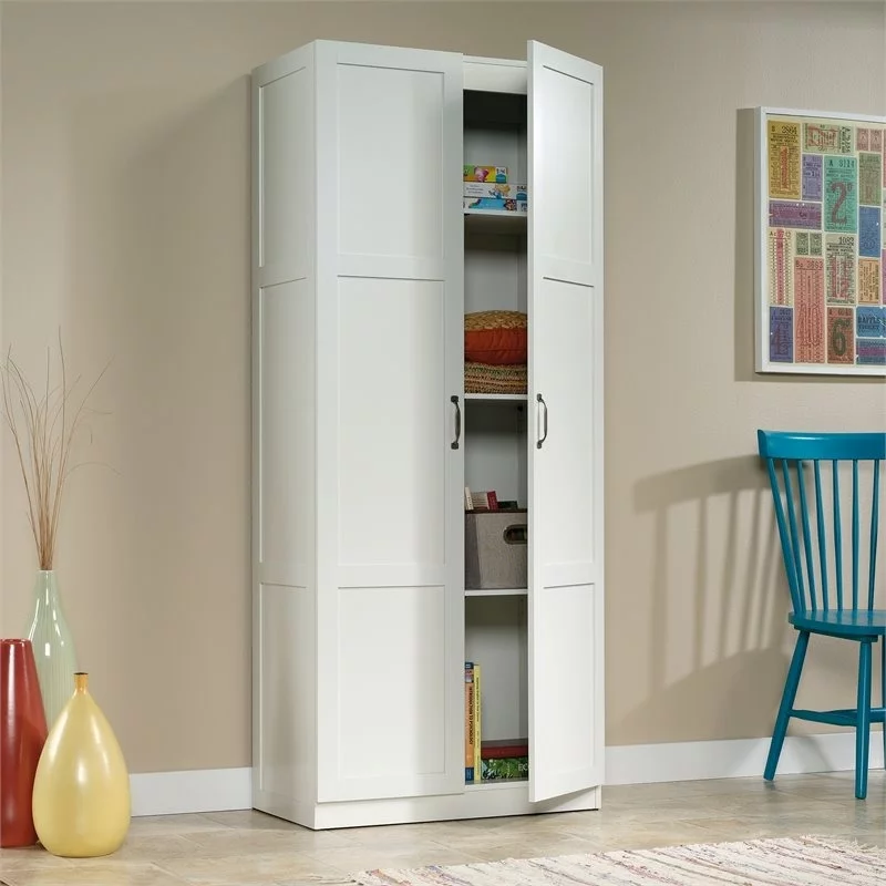 Scranton &amp; Co Traditional 2 Door Storage Cabinet in White