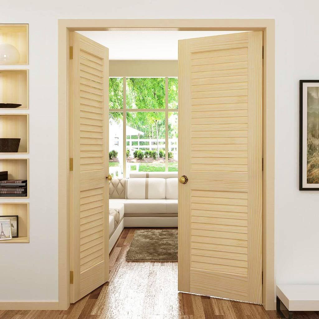 Kimberly Bay Louvered Solid Wood Primed Standard Door