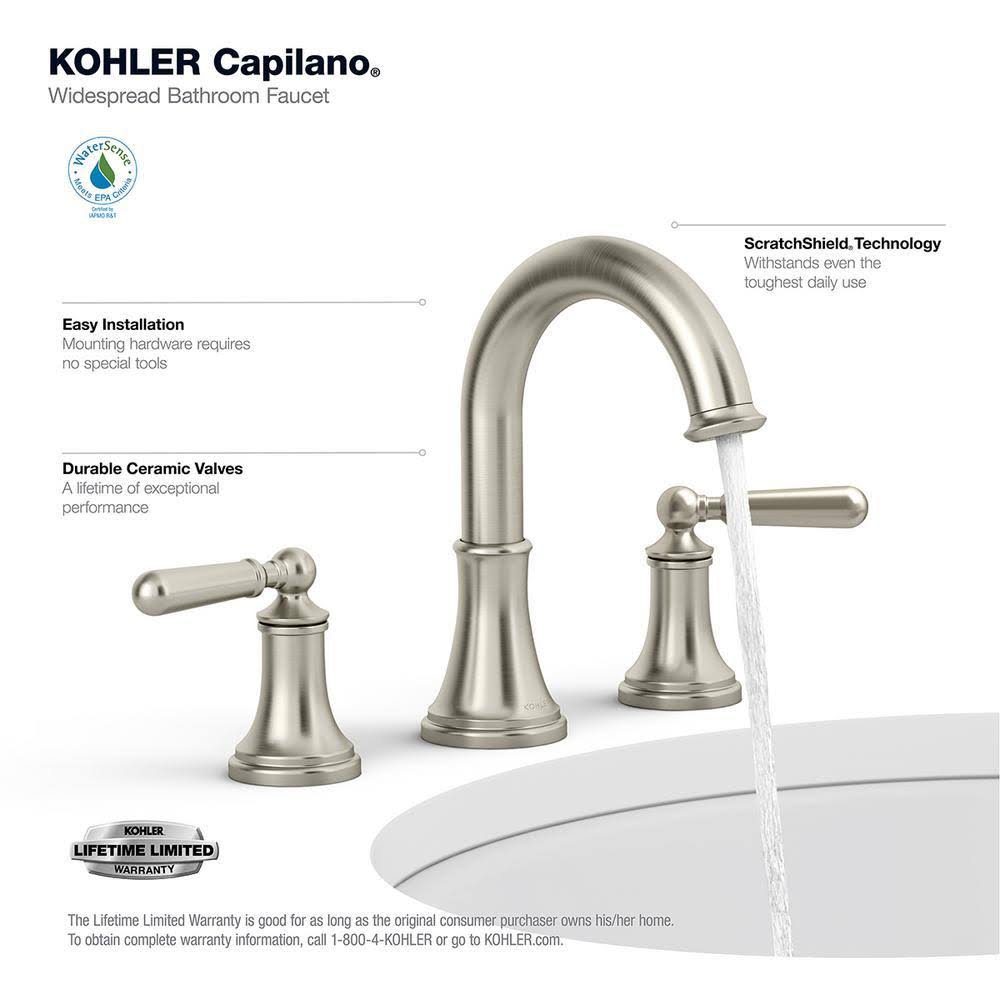Capilano 8 in. Widespread 2-Handle Bathroom Faucet in Vibrant Brushed Nickel