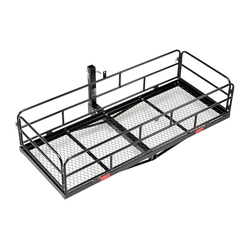 VEVOR 70" x 30" x 6", Hitch Cargo Carrier, 500 lbs Capacity with Nighttime Reflective Reminder, Folding Hitch Mount Cargo Carrier Basket with Hitch Lock for 2" Receiver, Fit for SUVs