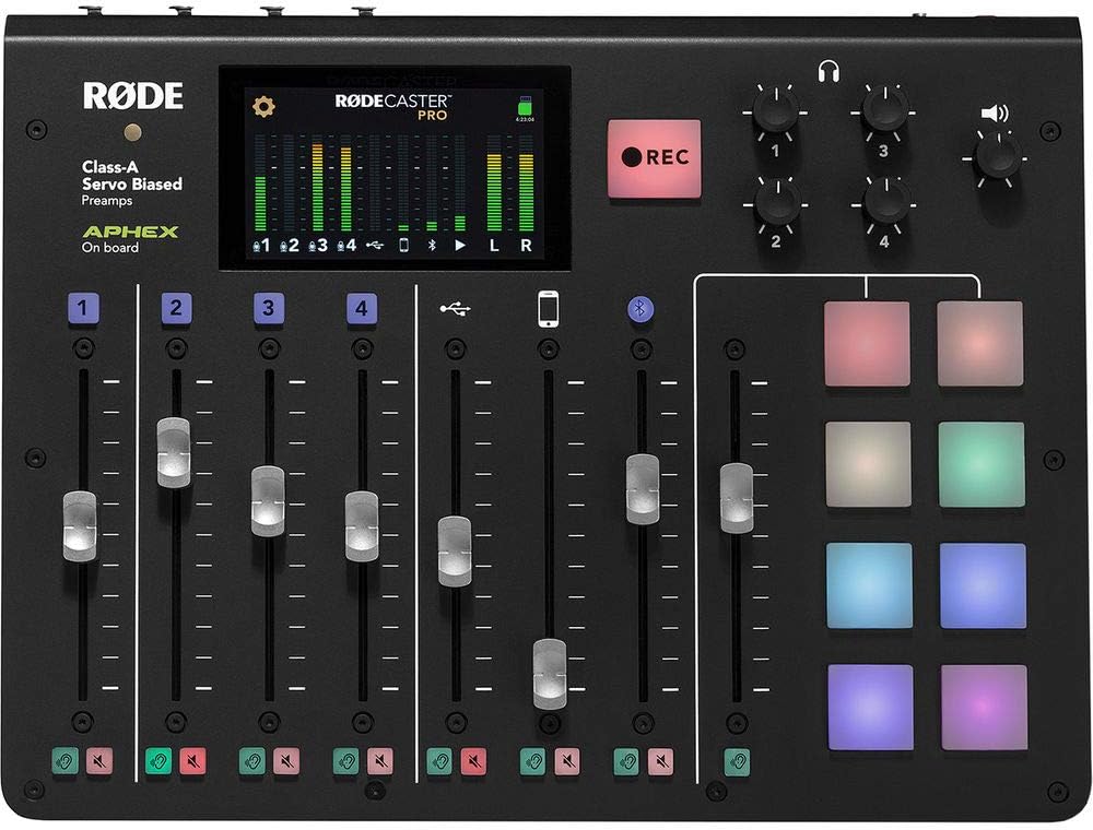Rode RODECaster Pro Podcast Production Studio Bundle with 2x Podcast Microphone, 32GB Memory Card & 2x XLR Cable