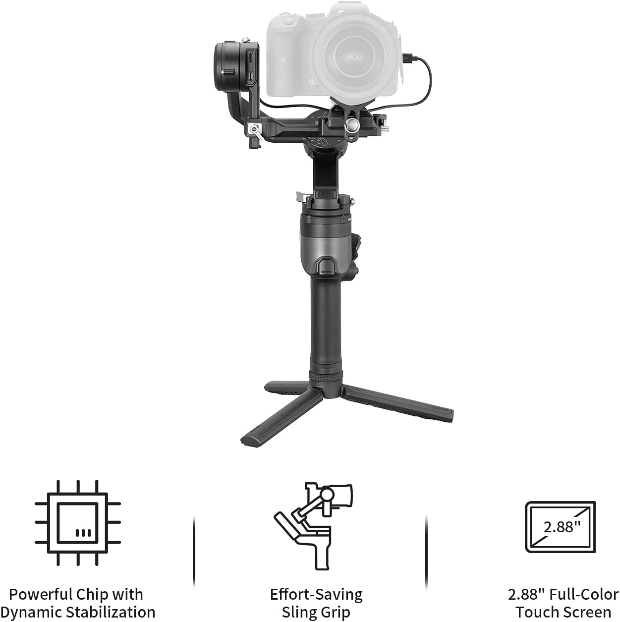 ZHIYUN Weebill 2 SE, 3-Axis Handheld Gimbal Stabilizer for DSLR Mirrorless Cameras for Sony Nikon Canon Panasonic Lumix BMPPC 6K, Double Tripod, Foldable Full-Color Touchscreen