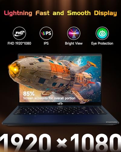 NIMO 15.6 IPS-FHD-Laptop, Intel Pentium 4 Cores N100 8GB RAM 128GB SSD Backlit Keyboard Fingerprint (Beat to i3-1115G4 Up to 3.4GHz) Computer for Student-Home WiFi 6 BT5.2 Win 11