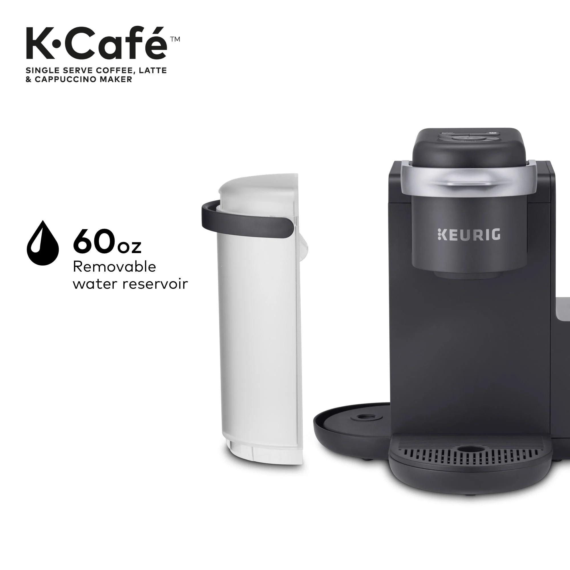 Keurig K-Cafe Single Serve K-Cup Coffee Maker, Latte Maker and Cappuccino Maker, Dark Charcoal