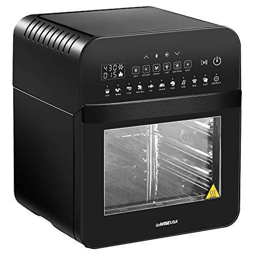 GoWISE USA Deluxe 12.7-Quarts 15-in-1 Electric Air Fryer Oven w/Rotisserie and Dehydrator + 50 Recipes