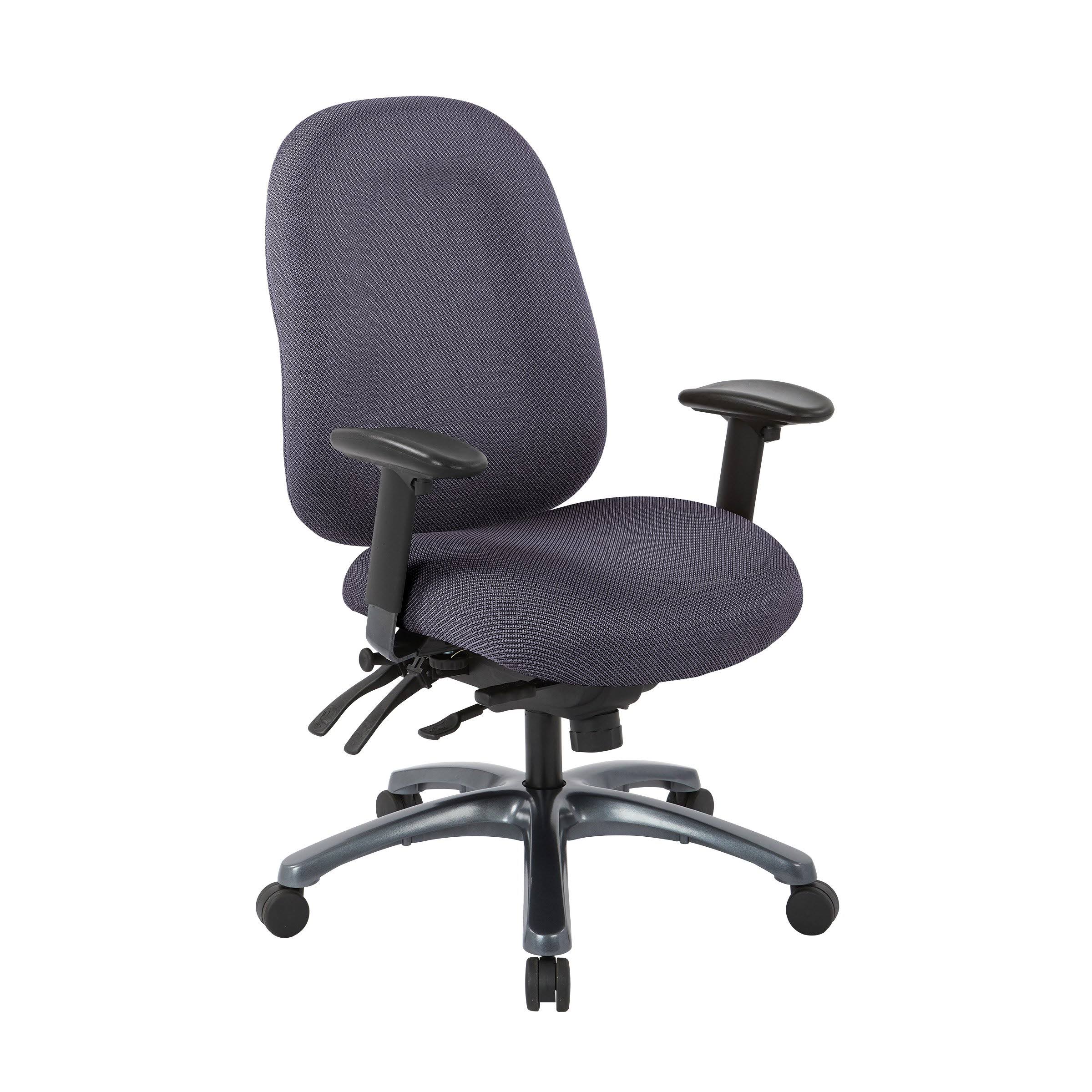 Multi-Function High-Back Office Chair with Seat Slider and Titanium Finish Base - Jet