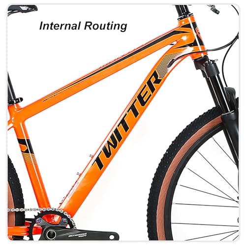 Mountain Bike Frame 27.5er 29er Aluminum Alloy Hardtail Frame 15/17/19” Disc Brake QR 135mm BB 68mm Internal Routing XC Off-Road Adult Bike Frame(Color:Orange,Size:27.5/29"*17")