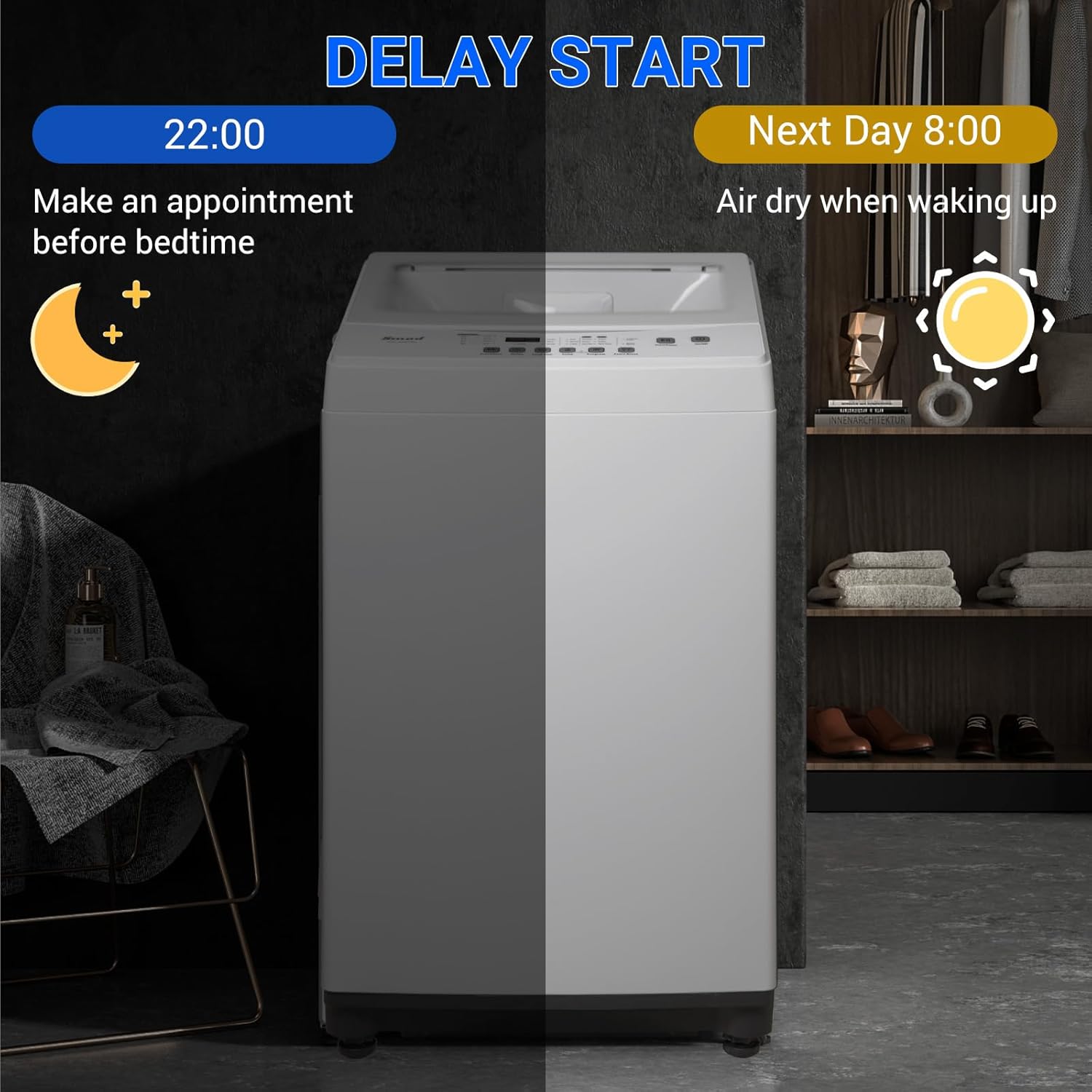 1.7 Cu.Ft Washing Machine, Washing Machine,6 Cycles Washer Machine with Child Lock,Delay Start for Apartments, RV…