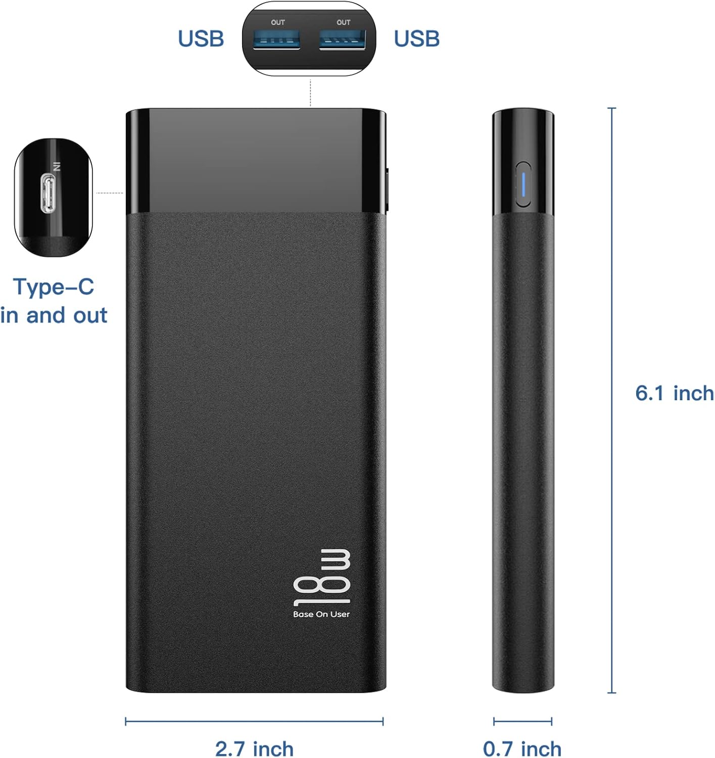 Portable Power Bank with 1080p Mini Camera Works with WiFi（2.4G only）, 29 Hours Long Recording No Audio Power Bank Camera, Supports Recording and Charging Meanwhile