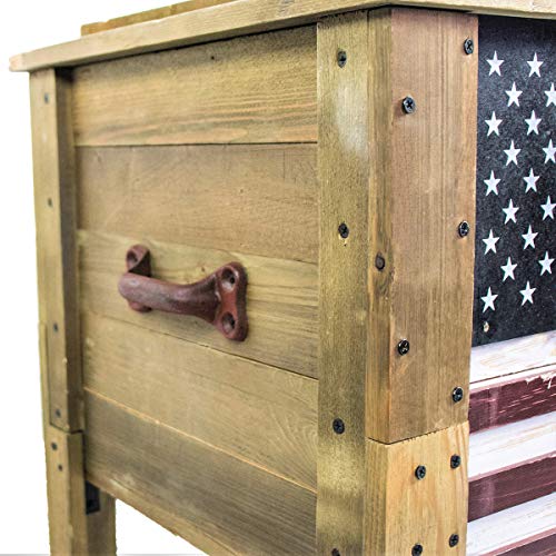 BACKYARD EXPRESSIONS PATIO · HOME · GARDEN 913284-NM Outdoor Beverage Cooler for Patio-87 Qt. w/Folding Side Tables-Rustic Brown-Backyard Expressions, 87 Quart, Natural Wood