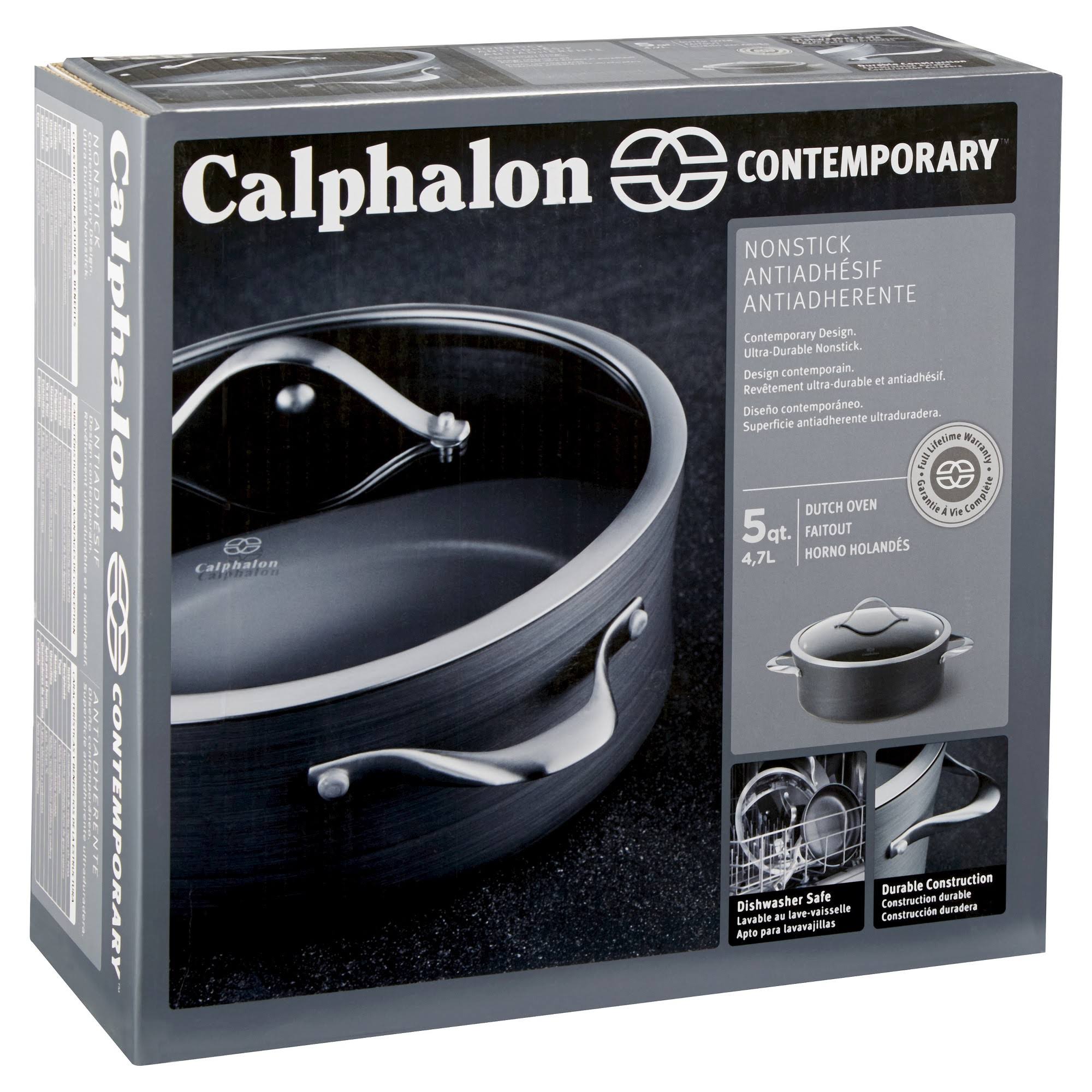 Calphalon Contemporary Non-stick Dishwasher Safe Dutch Oven with Cover - 5 qt - Grey
