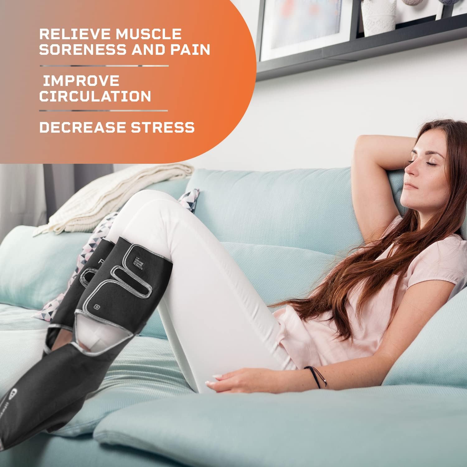 Lifepro Leg Massager - Foot and Leg and Calf Compression Massager for Circulation - with Heat and Compression for Pain Relief - Standard Width