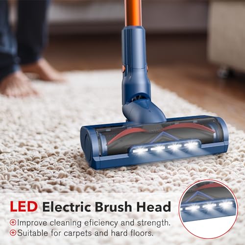 whall Cordless Vacuum Cleaner, Upgraded 25Kpa Suction 280W Brushless Motor Cordless Stick Vacuum Cleaner, Lightweight Handheld Vacuum for Home Pet Hair Carpet Hard Floor, up to 55mins Runtime