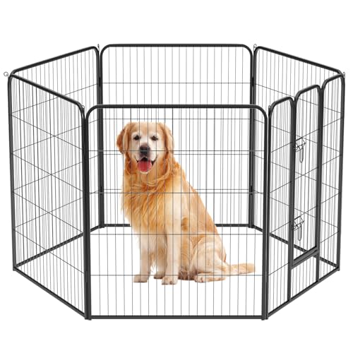 BestPet Dog Playpen Indoor 40 inch 16 Panels Metal Dog Pen Pet Dog Fence Outdoor Exercise Pen with Doors,Pet Puppy Playpen for RV Camping Yard, Black