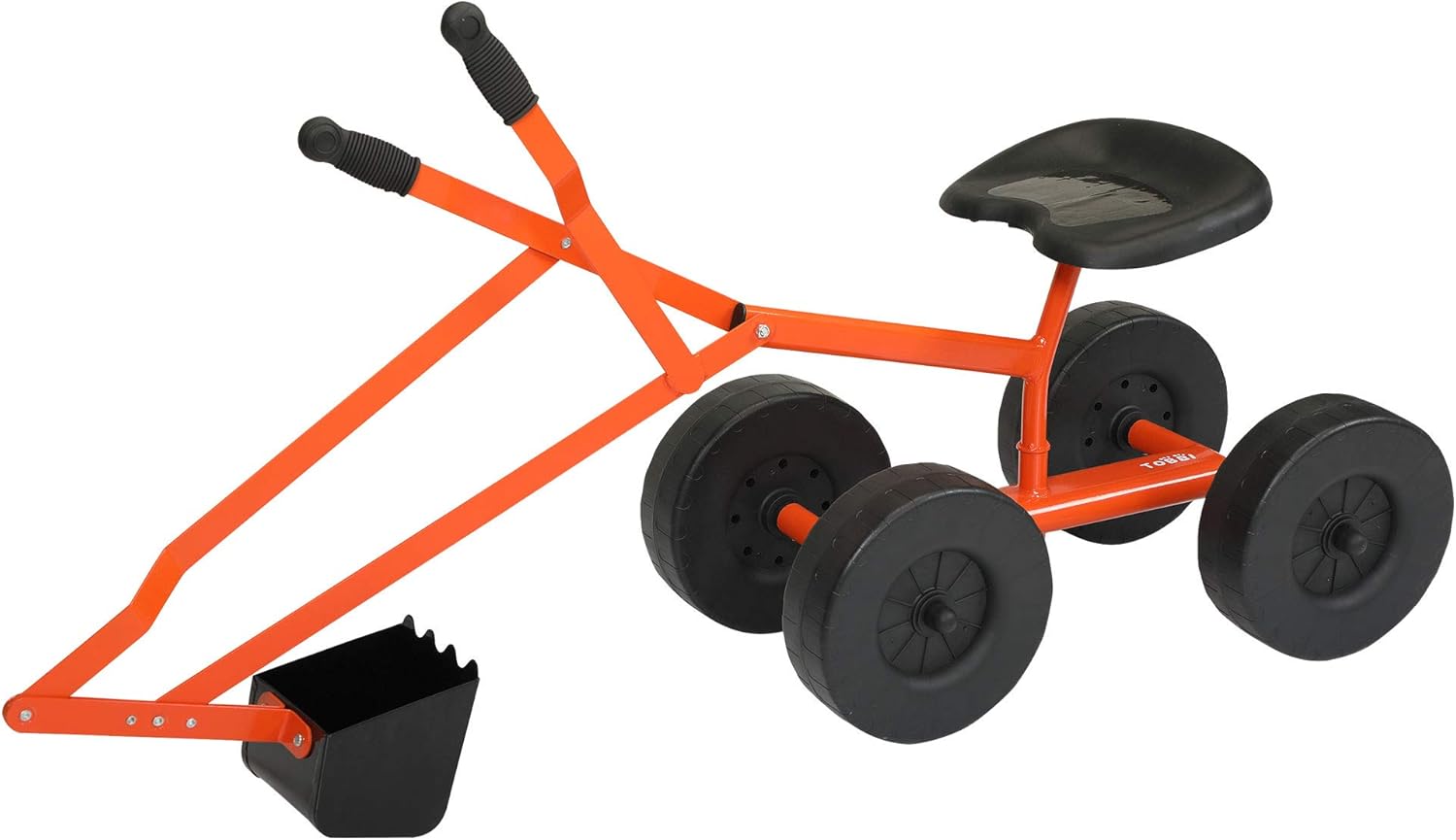 Kids Ride On Sand Digger Toy, Sandbox Digger Excavator Toys for Boys & Girls, Outdoor Construction Toys for Sand, Dirt, Snow and Beach, Orange