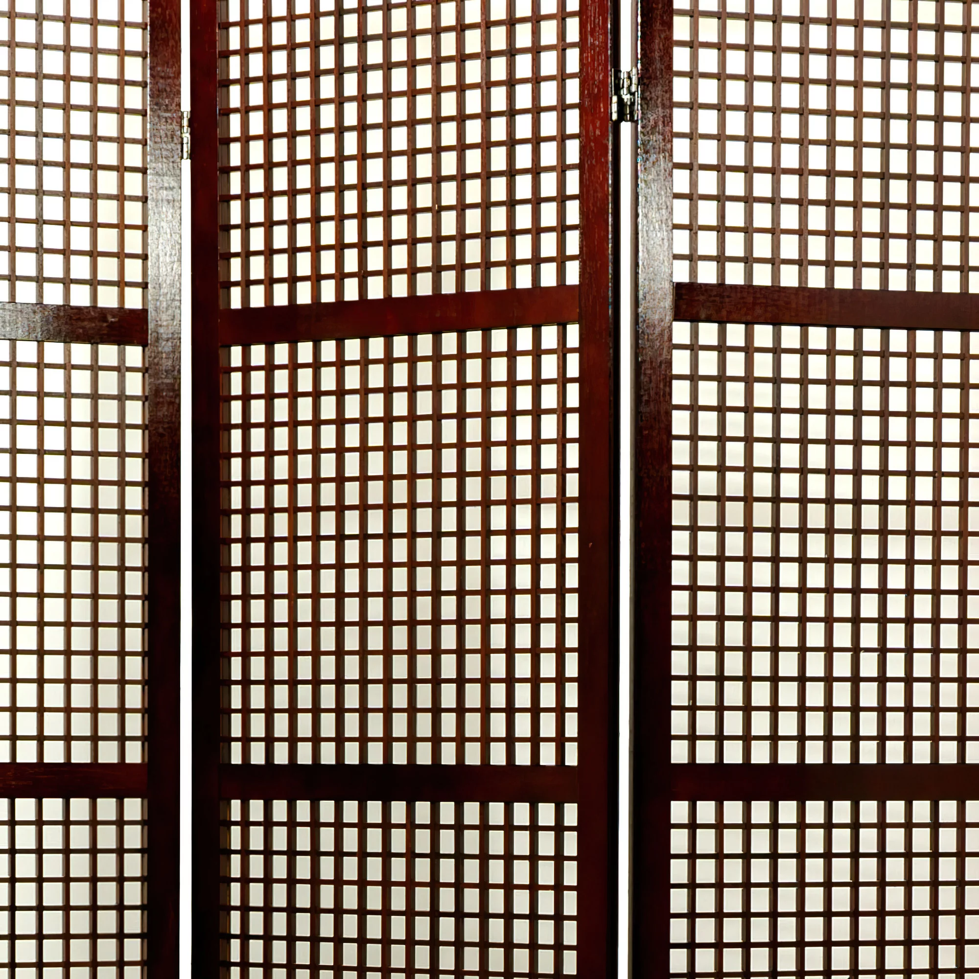 Oriental Furniture 6 ft. Tall Miyagi Shoji Screen - 4 Panel - Walnut - Curated Treasures Market