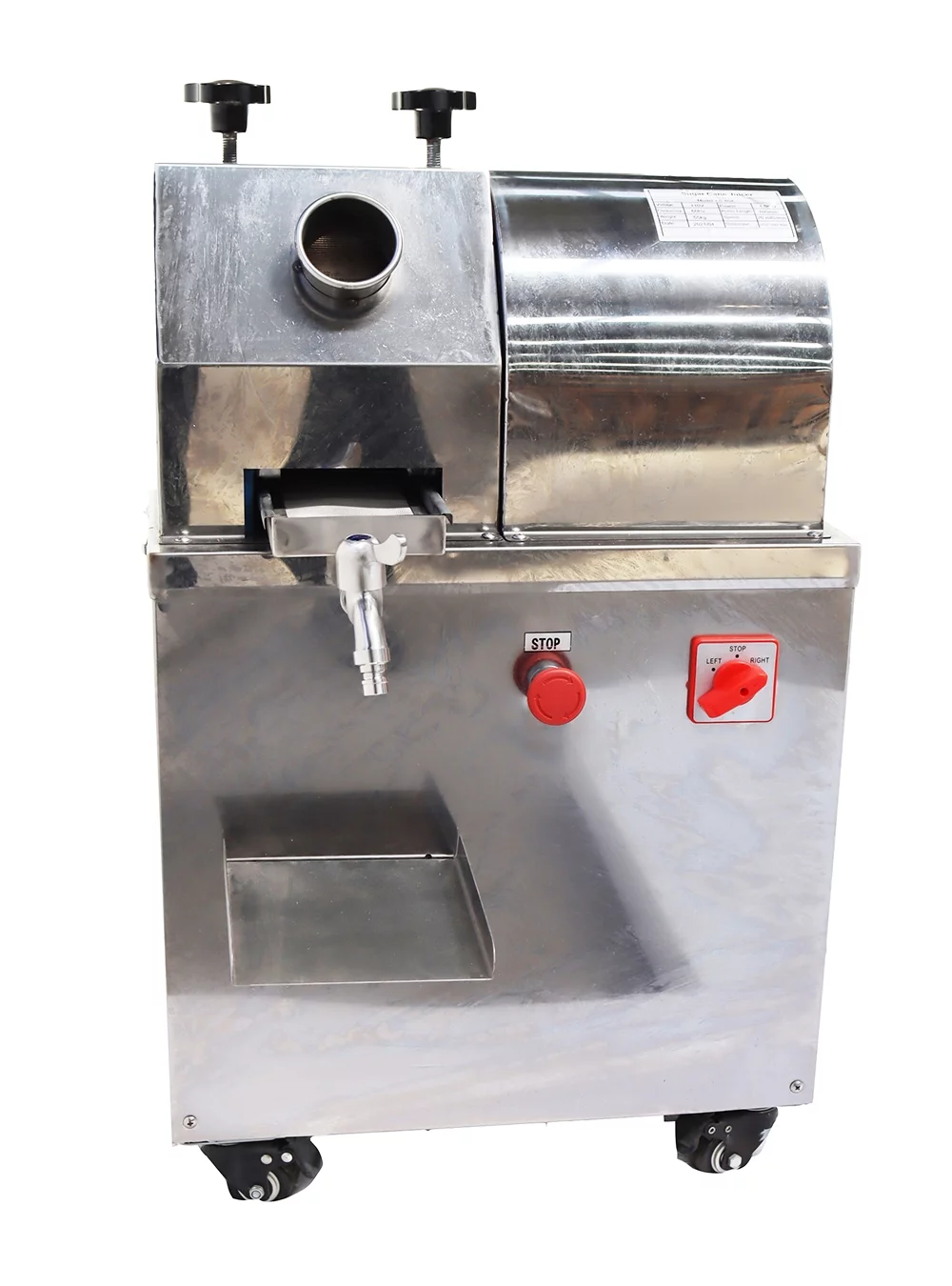 INTSUPERMAI Electric Sugar Cane Ginger Press Juicer Sweet Sorghum Juice Extractor Stainless Steel 3 Rollers