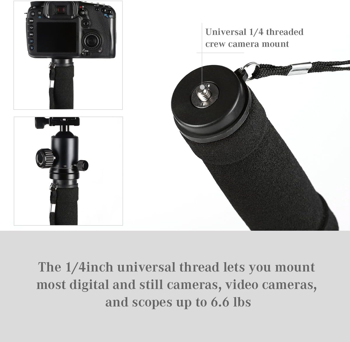 Camera Monopod,K&F Concept 4-Section 67/171CM Compact Portable Travel DSLR Monopod Unipod Stand Walking Trekking Stick Aluminum Alloy Lightweight SLR Cameras Camcorder Video