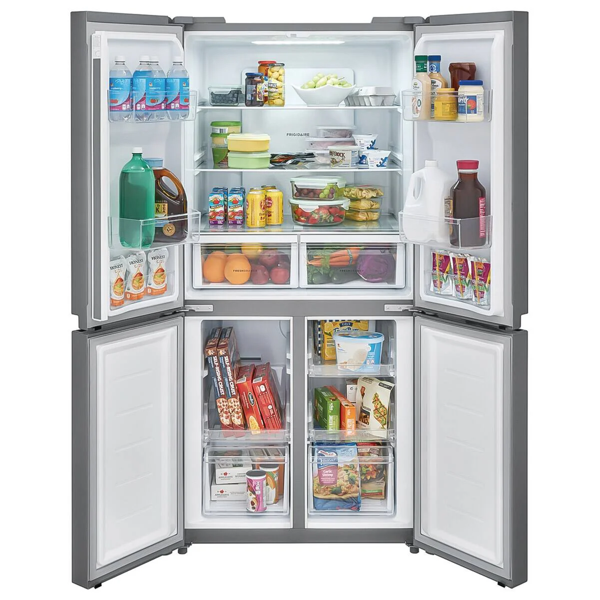 FRIGIDAIRE 33 IN 17.4 CU FT. STAINLESS STEEL FRENCH FOUR DOOR REFRIGERATOR WITH ADJUSTABLE FREEZER S