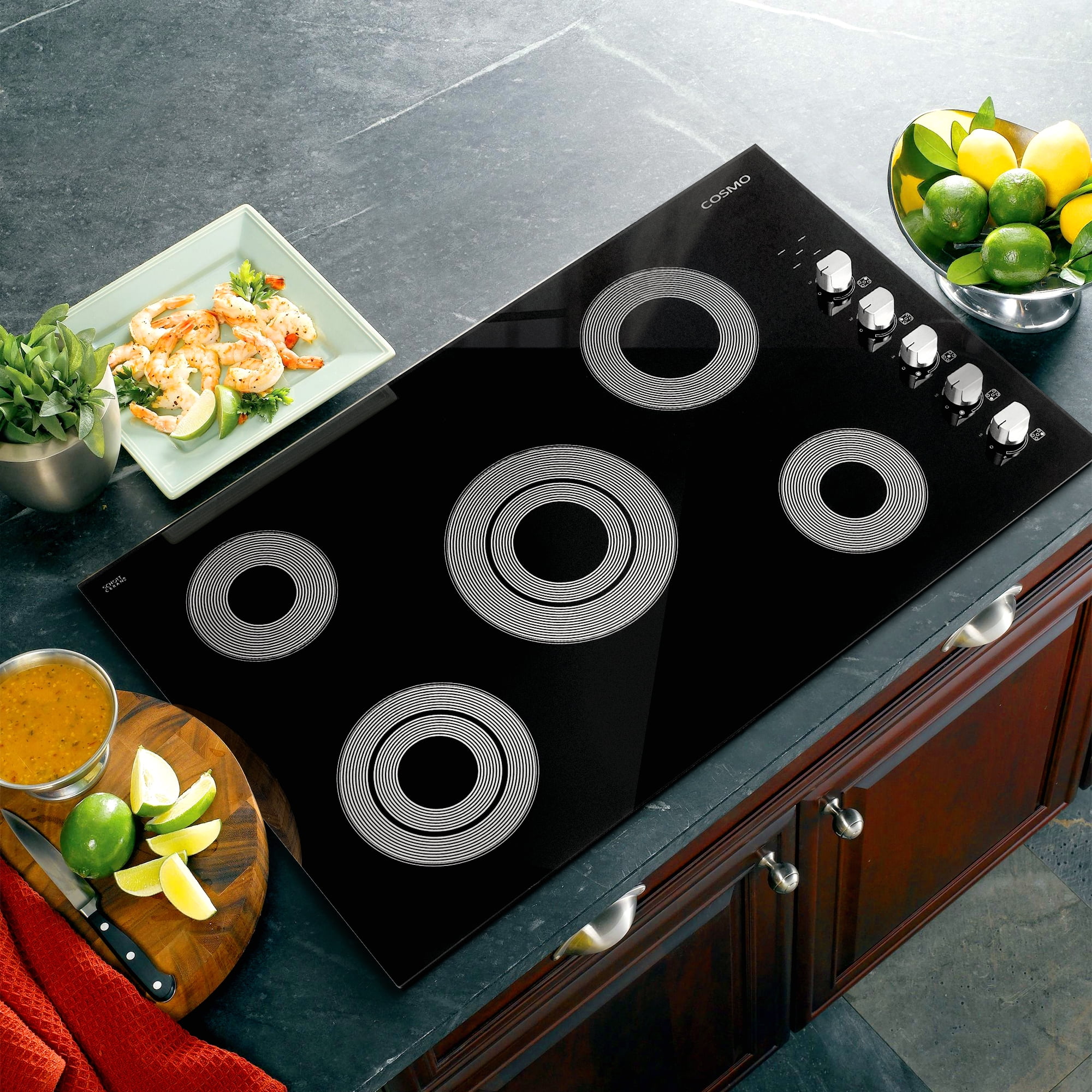 Cosmo 2 Piece Kitchen Appliance Packages with 36" Electric Cooktop & 24" Electric Wall Oven Kitchen Appliance Bundles