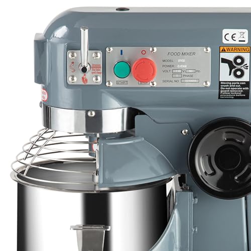 Commercial Food Mixer, 450W 10QT Heavy Duty Stand Mixer, 3-Speed Adjustable (130-415 RPM), Stainless Steel Bowl for Baking, Restaurants, Bakeries