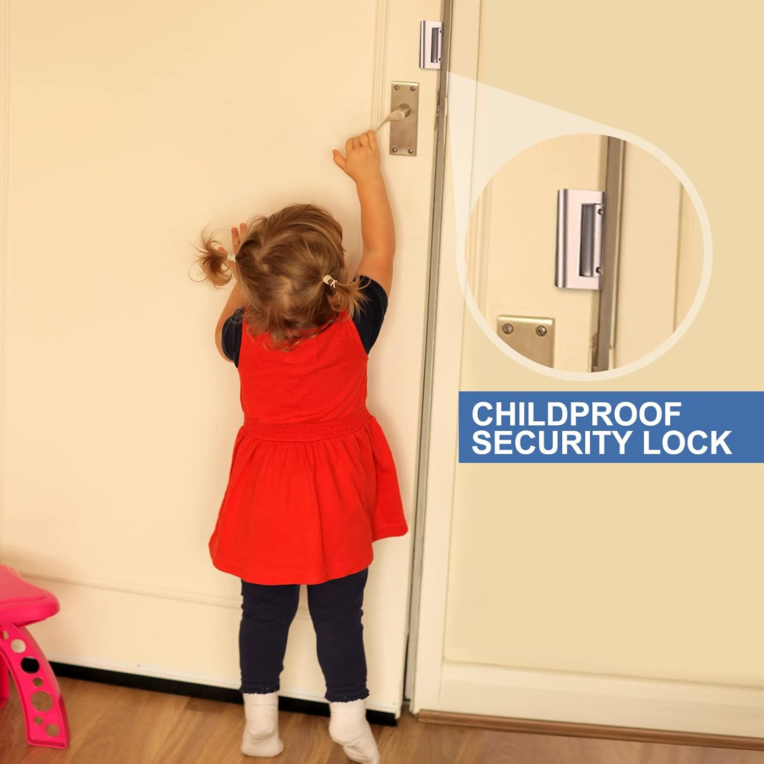 6 Pack Door Reinforcement Locks with 48 Screws, Home Security Door Lock Add High Security to Home and Prevent Unauthorized Entry Security Childproof Night Lock, Aluminum Construction Finish Pack of 2