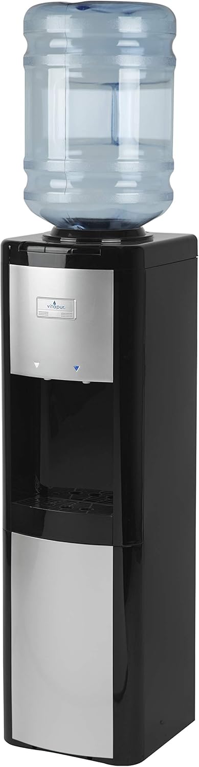Vitapur Top Load (Room and Cold) Black/Platinum Water Dispenser, one size