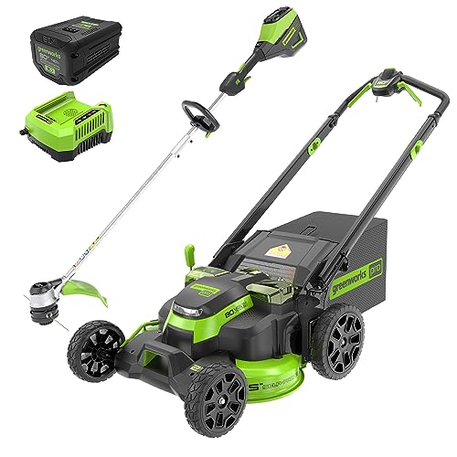 Greenworks 80V 25" Brushless Cordless ( Self-Propelled) Lawn Mower (75+ Compatible Tools), 5.0Ah Battery and Charger Included