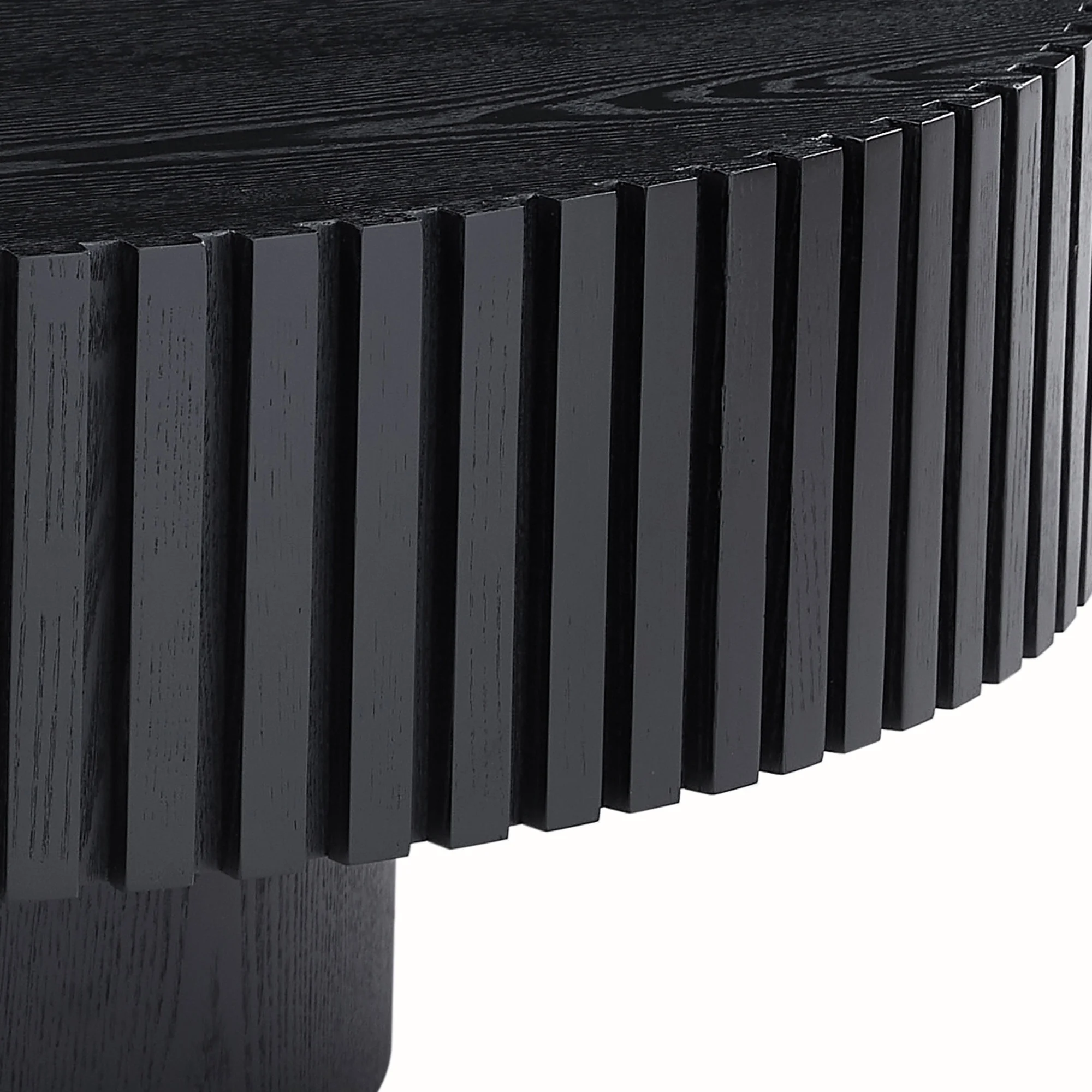 Kevinplus BLACK MDF Coffee Table 39.37inch Modern Handcraft Drum Coffee Table Round Wood Coffee Table for Living Room, Apartment