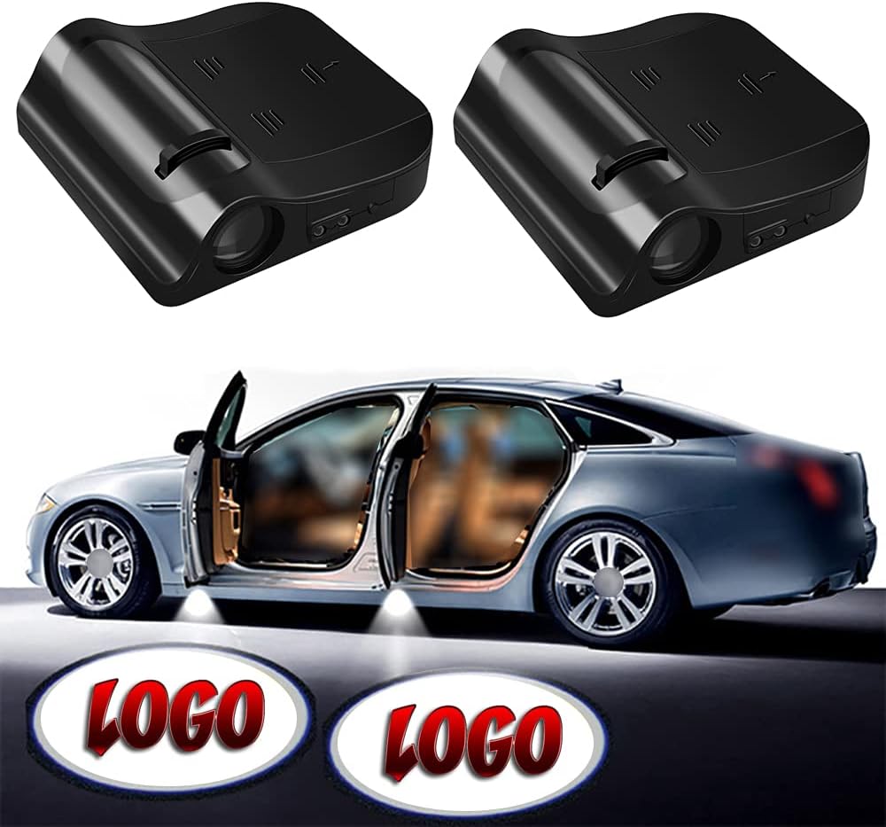 LZLRUN 2Pcs Custom Logo Wireless Projector Car Door Step Led Lights Upgrade Smart Light Sensor Personalized Welcome Step Light