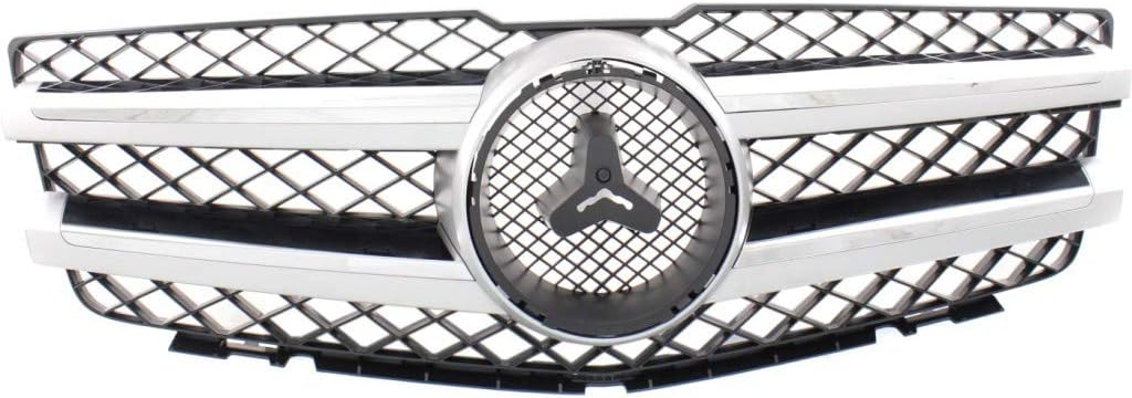 For Mercedes-Benz GLK350 Grille Assembly 2010 11 12 13 14 2015 | Black Shell & Insert | w/Chrome Molding | w/Aluminum Trim | Plastic | CAPA Certified | MB1200161 | 20488008839776