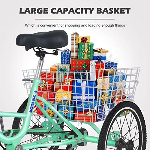 Adult Folding Tricycles Folding Bikes, 7 Speed 20/24/26 Inch 3 Wheel Adult Trikes Cruiser Bike with Large Basket, Foldable Tricycle for Adults, Women, Men, Seniors