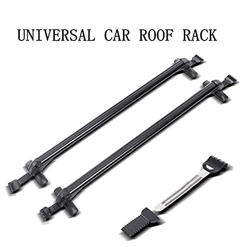 43.3" Roof Rack Cross Bar Universal Adjustable fit Most Vehicle Without Roof Side Rail Black Aluminum Roof Bars Max 165LBS Load Capacity with 2 Keys
