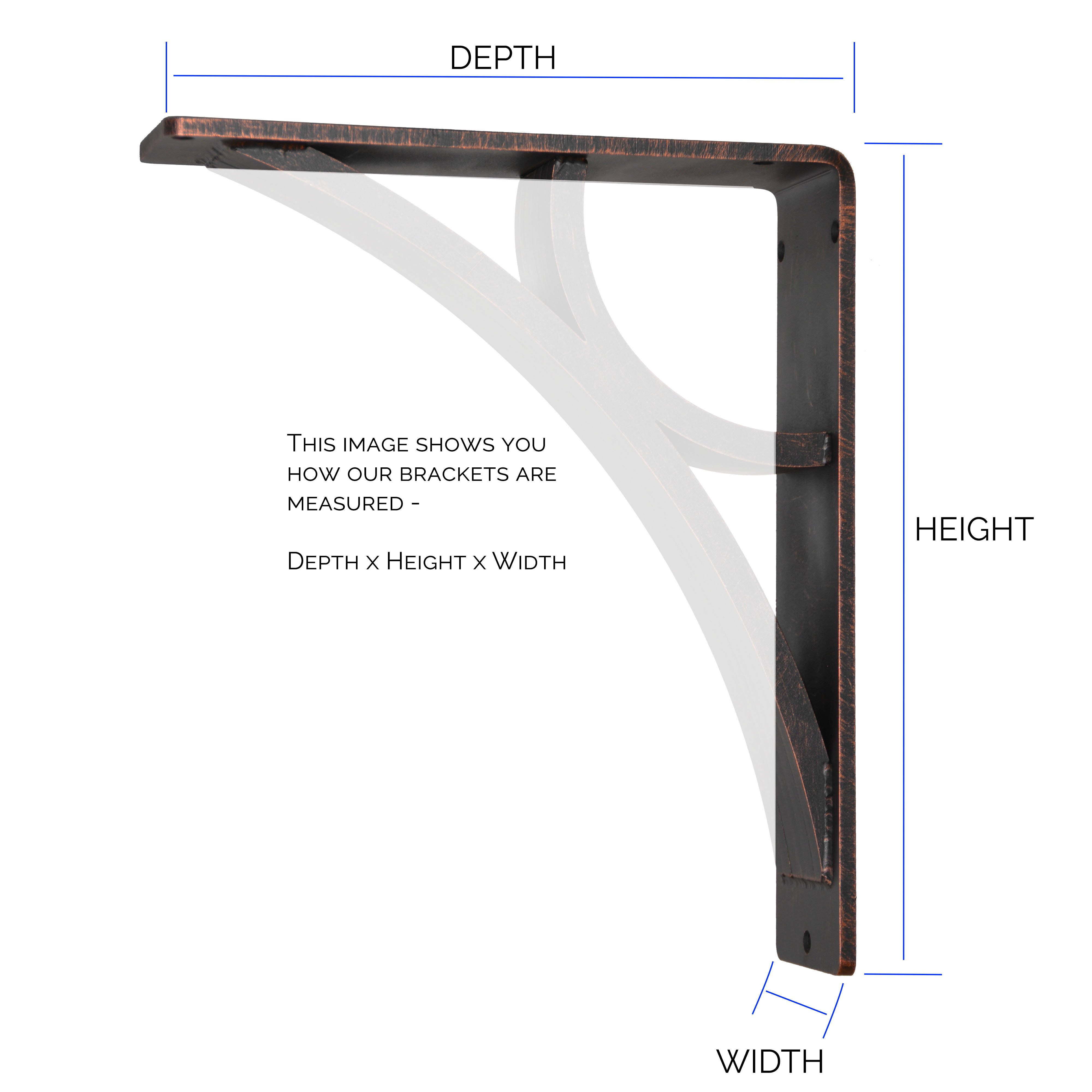 Wrought Iron Corbel - Stout 1.5x22 Wide Iron Countertop Corbel