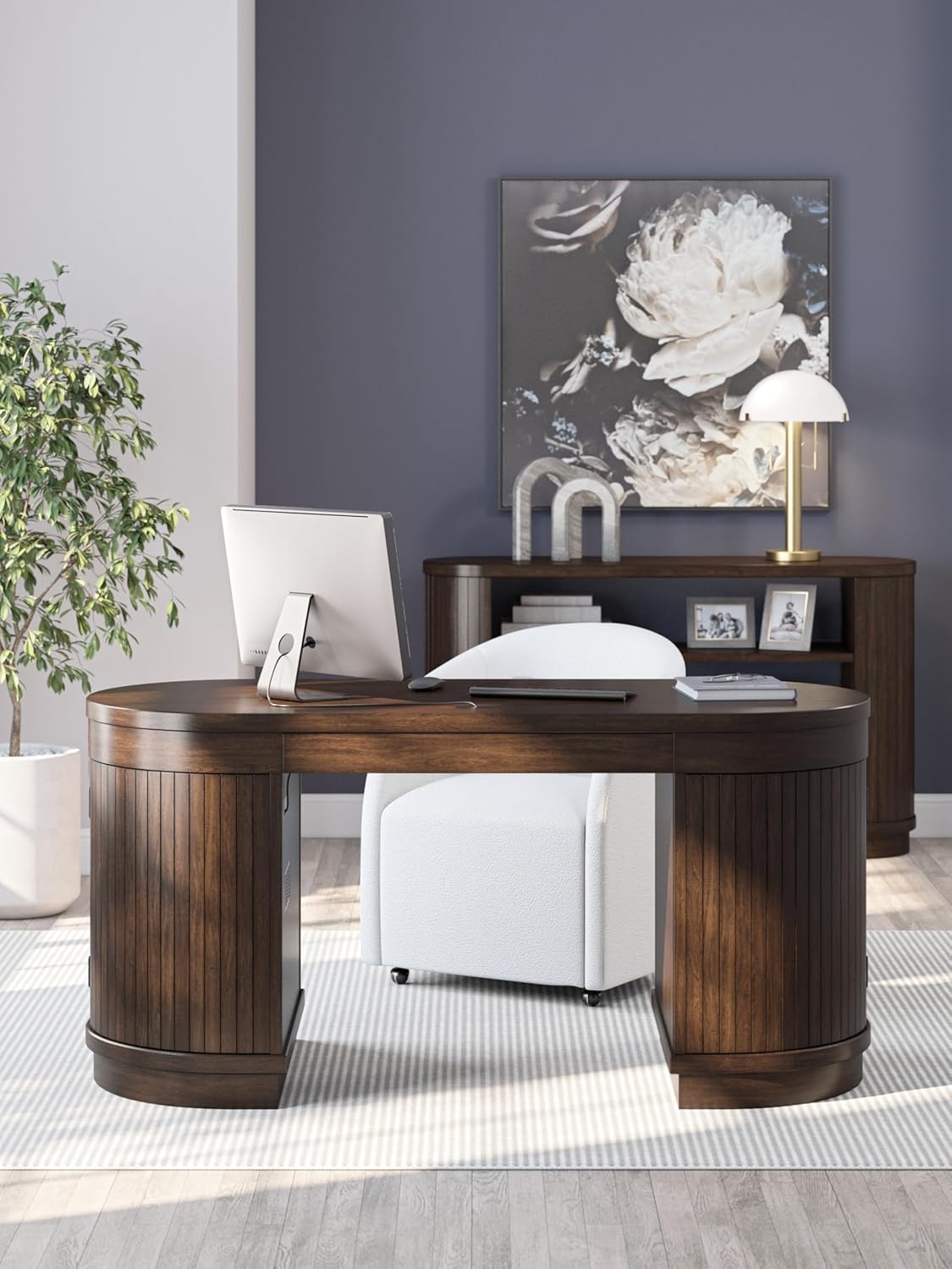 Signature Design by Ashley Korestone Home Office Desk, 63" W x 26" D x 30" H, Dark Brown
