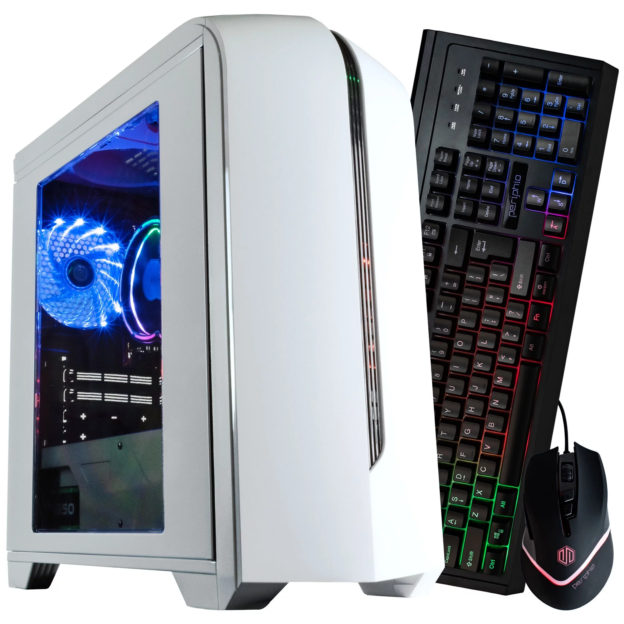 Periphio Warp Gaming PC Computer | AMD Athlon 3000G | Radeon Vega 3 (2GB) | 500GB SSD | 16GB DDR4 RAM | 1080p Gaming | RGB Gaming Bundle | Windows 10 Home Gaming Desktop