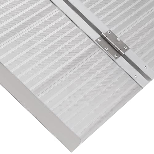 HOMCOM Wheelchair Ramp 6FT, Foldable Aluminum Threshold Ramp with Non-Slip Surface and Handle, 600lbs Weight Capacity, Suitcase Handicap Ramp for Home, Doorways, Curbs, Steps