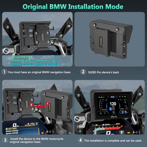 2025 CARPURIDE W702BS PRO for BMW Motorcycle CarPlay & Android Auto Dual Bluetooth, 7" Waterproof GPS Navigation Screen, Data Reading, Native Wonder, TPMS, Light Sensor, Music Sharing, Intercom,16-Pin