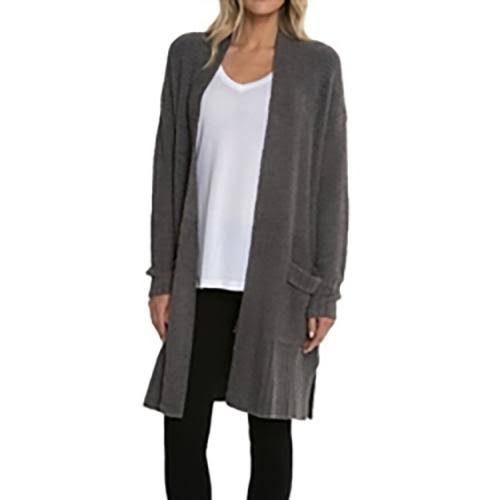 Barefoot Dreams CozyChic Lite Long Weekend Cardi - Black / Small