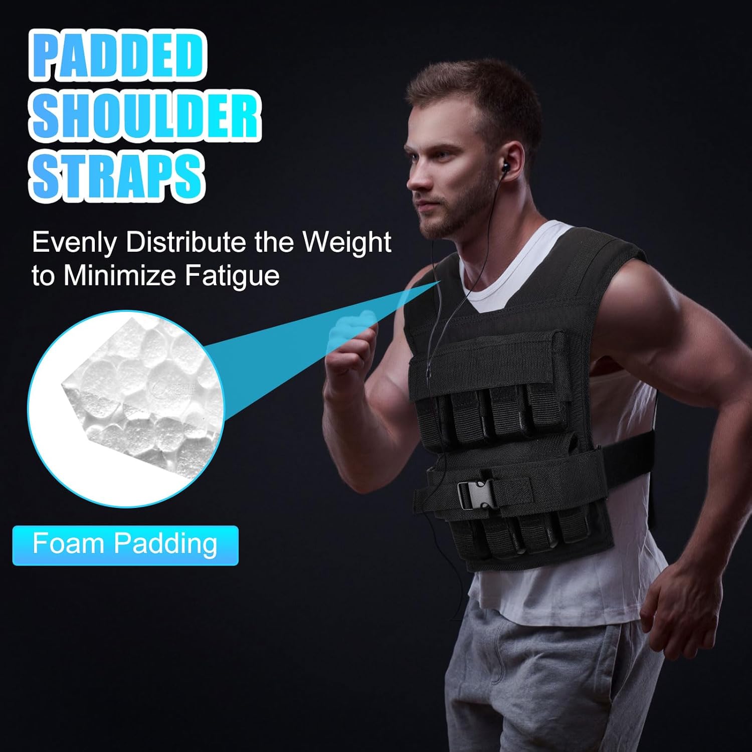 35lbs Weighted Vest Adjustable Weighted Vest for Men Workout Vest with Iron Weights Weighted Vest for Strength Training Running Exercise Fitness Muscle Building Weight Loss Slim Design