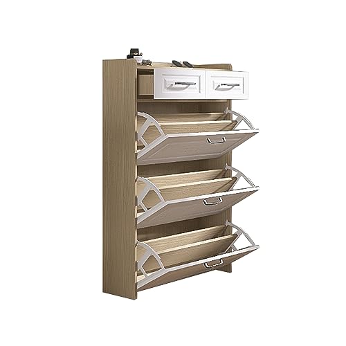 Shoe Cabinet with 3 Flip Drawers for Entryway, Shoe Rack Storage Cabinet with 2 Drawers, Shoe Cabinet Organizer for Entryway, Entrance Hallway