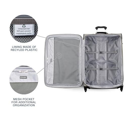 Travelpro Maxlite 5 Softside Expandable Carry on Luggage with 4 Spinner Wheels, Lightweight Suitcase, Men and Women, Slate Green, Compact Carry on 20-Inch