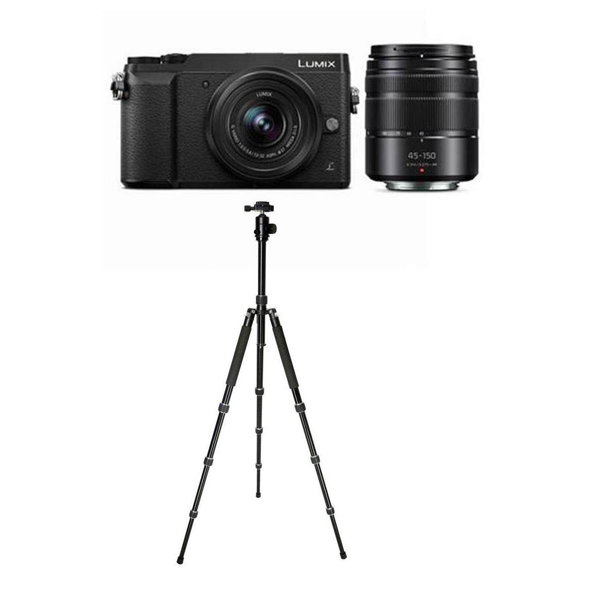 Panasonic Lumix Dmc-gx85 Mirrorless Camera Black, with Lumix G Vario 12-32mm f/3.5-5.6 u0026 45-150mm F4.0-5.6 Lenses - with Vid