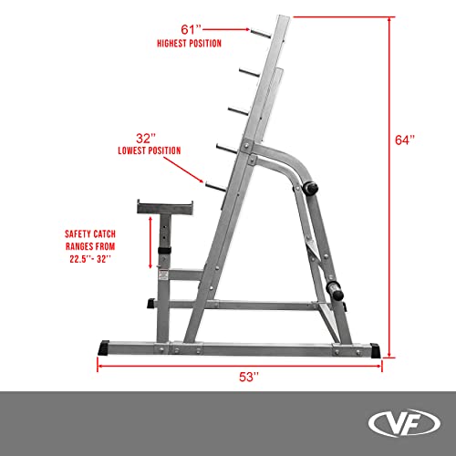 Valor Fitness Bench Press and Squat Rack Combo Half Power Cage w/ Adjustable Spotter Arms