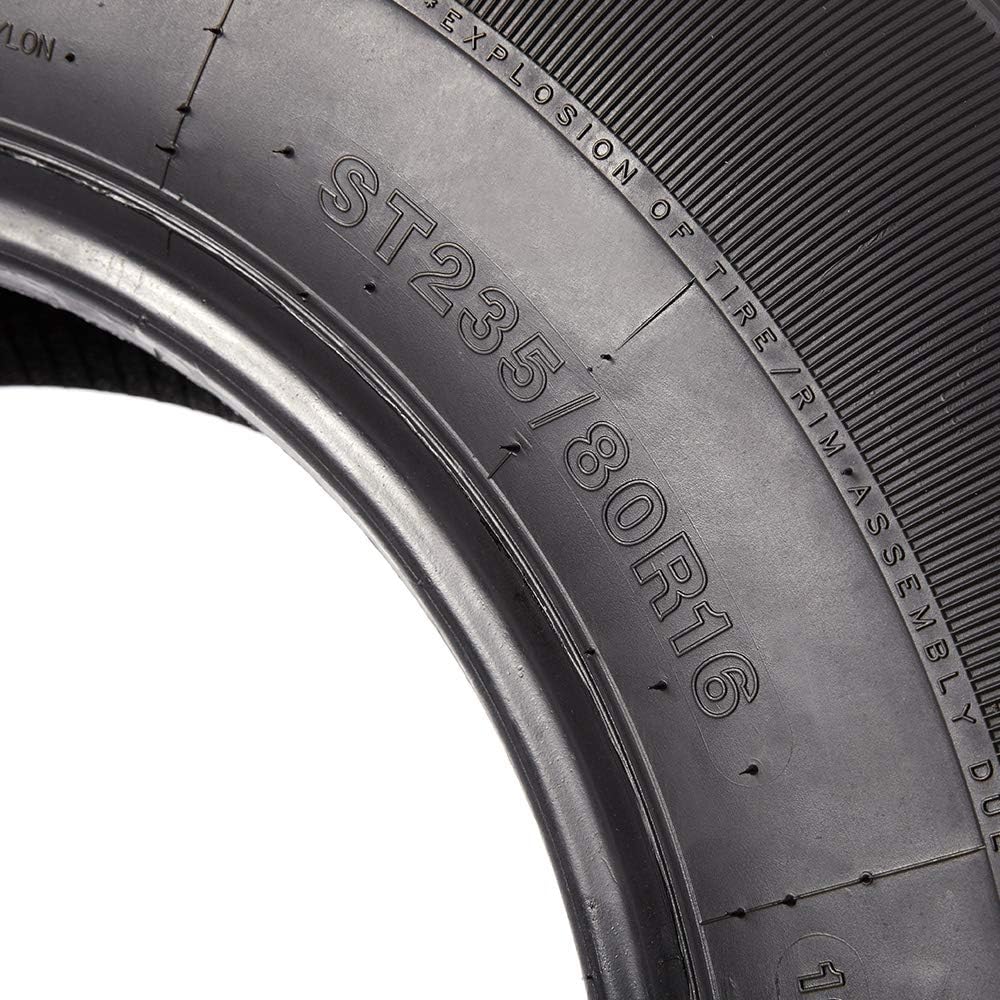 Set of 4 Radial Trailer Tires ST235/80R16 Load Range E 2358016 10PR Speed Rating N 235-80R-16 Trailer Tires
