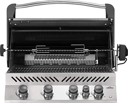 Napoleon Built-in Prestige 500 Rear Burner Natural Gas Grill Head, sq.in. + Infrared, Stainless Steel