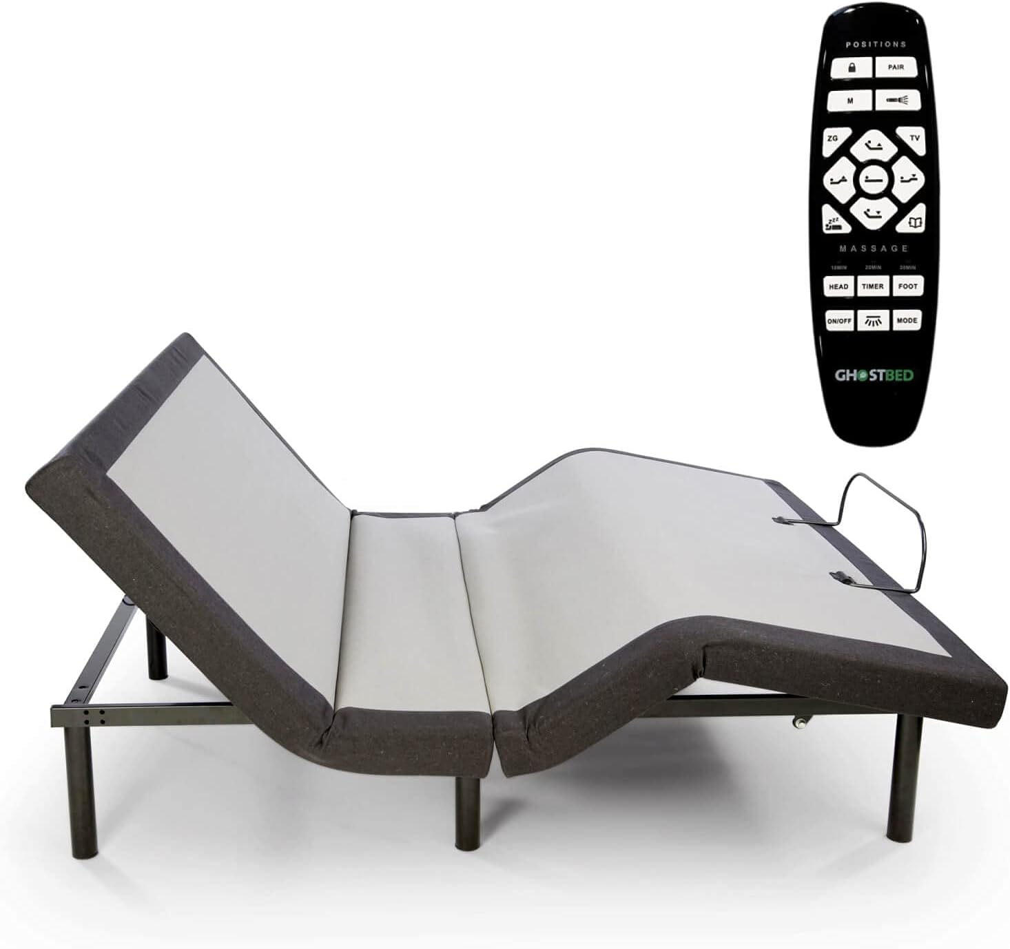 GhostBed Adjustable Bed Frame & Power Base with Wireless Remote, Zero Gravity & Massage Settings, USB Ports, Twin XL