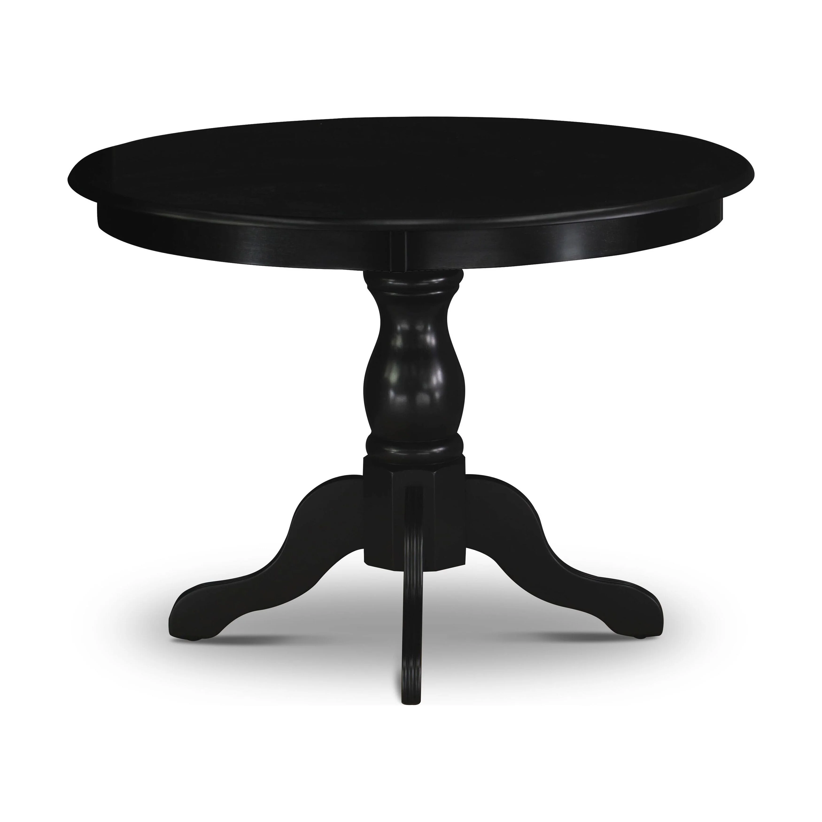 East West Furniture Eden Wood Dining Table with Pedestal Legs in Black