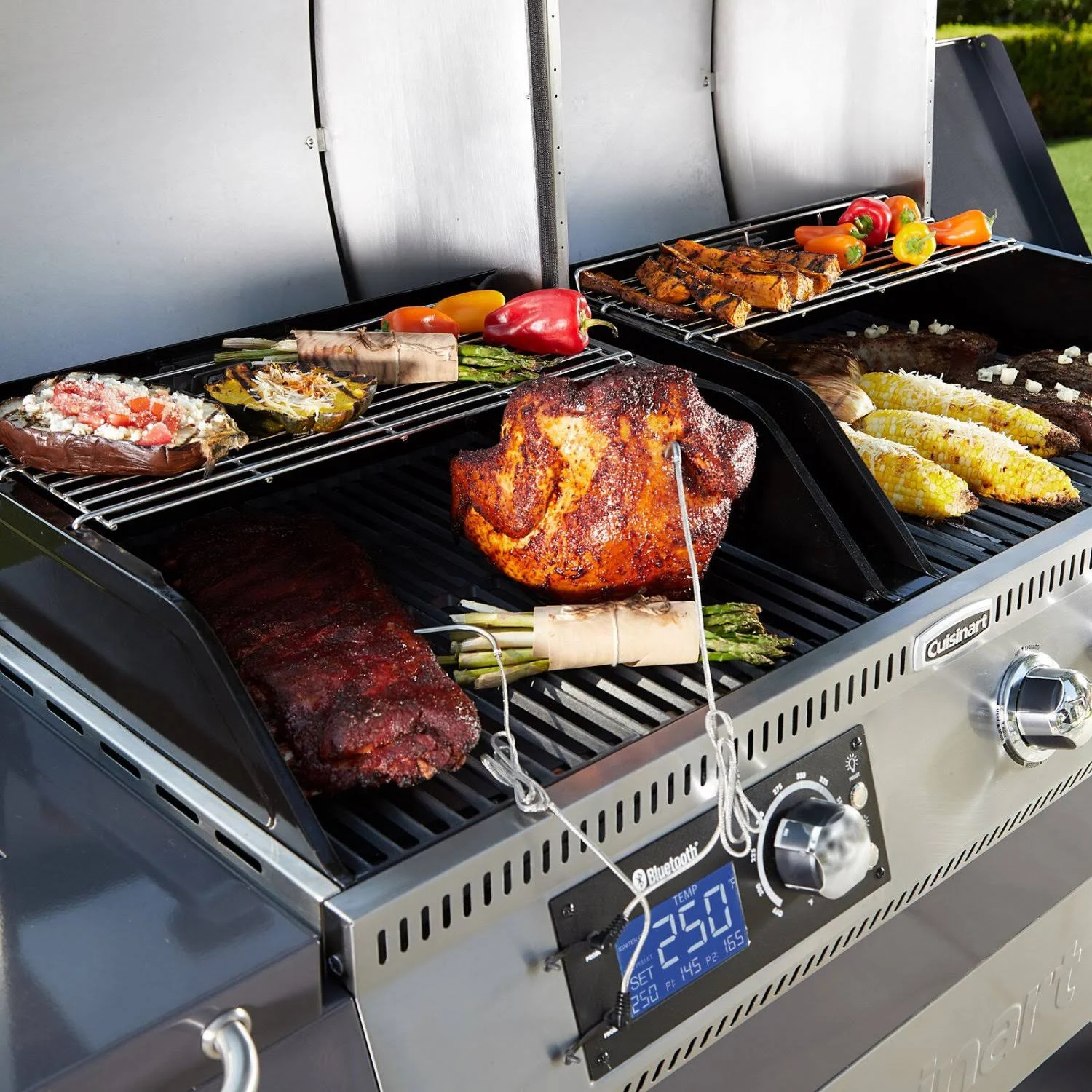 Cuisinart Twin Oaks Dual Function Pellet and GAS Grill, Size: 900 Square Inches