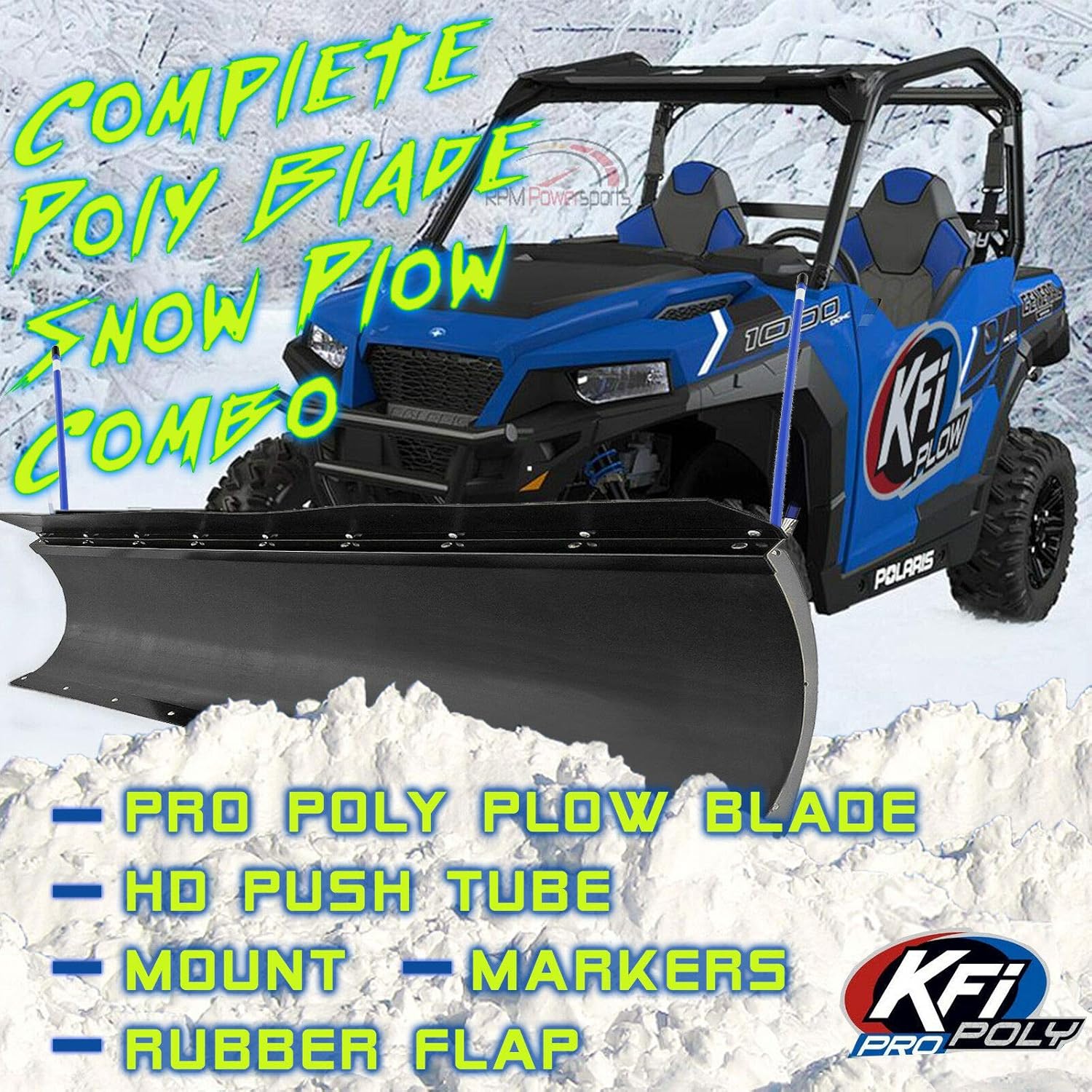 New KFI 66" Compatible with Pro-Poly Snow Plow & Mount - 2021 Compatible with Polaris Compatible with Ranger XP 1000 UTV